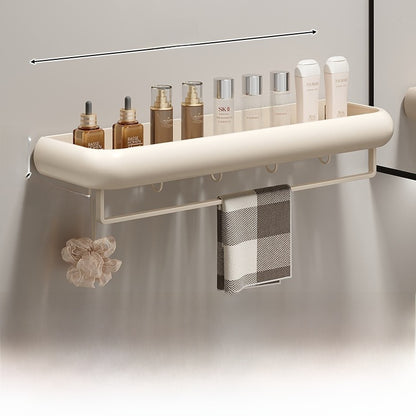 Wall Mounted Bathroom Storage Shelf with Hooks