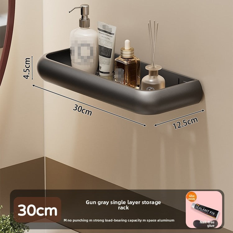 Wall Mounted Bathroom Storage Shelf with Hooks