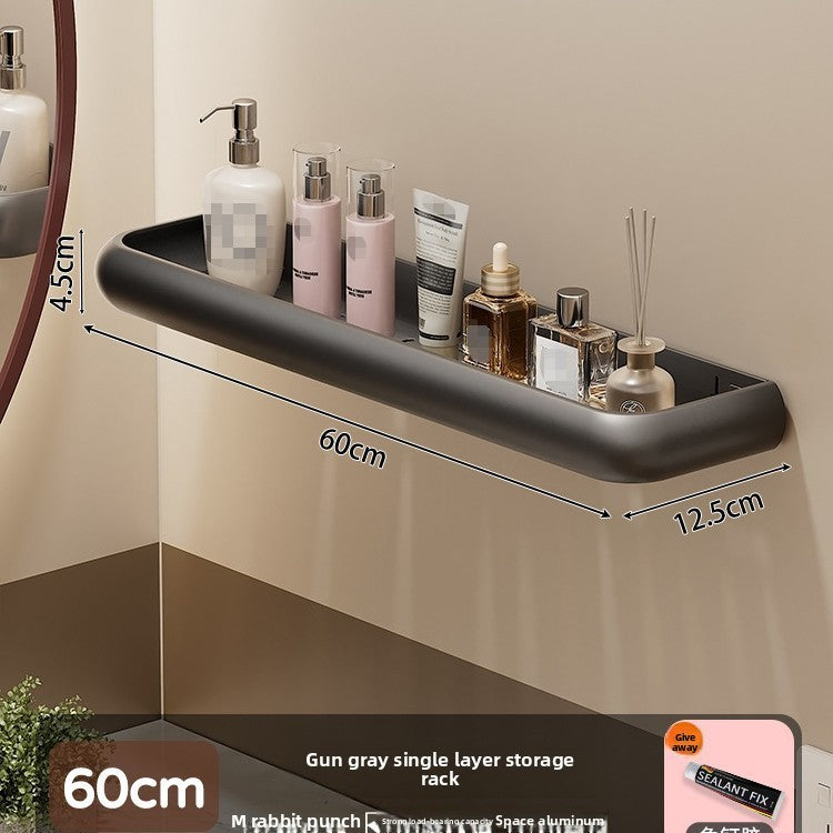 Wall Mounted Bathroom Storage Shelf with Hooks