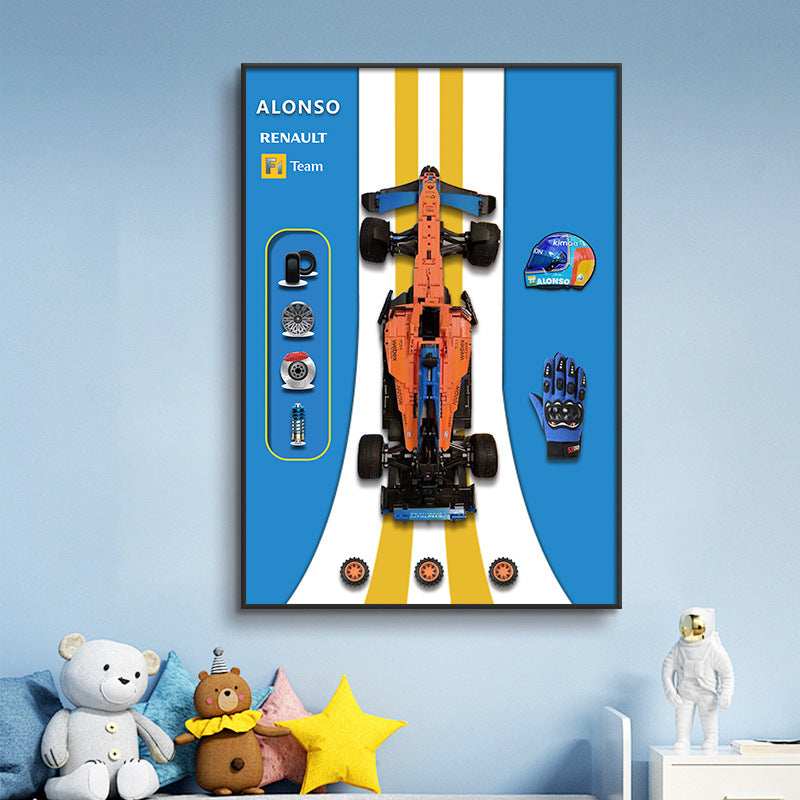 Wall Mounted Building Block Car Display Frame