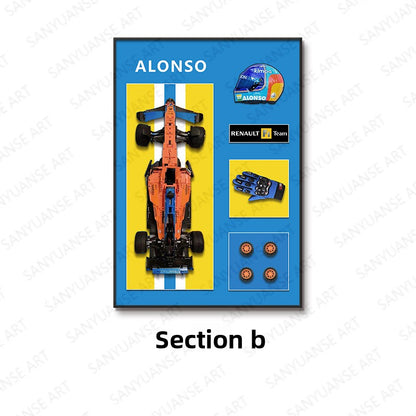 Wall Mounted Building Block Car Display Frame