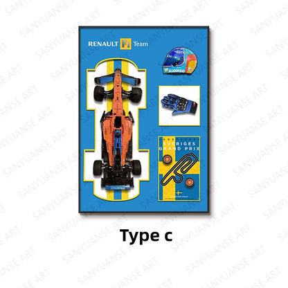 Wall Mounted Building Block Car Display Frame