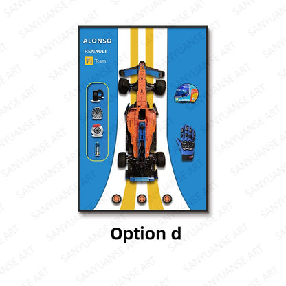 Wall Mounted Building Block Car Display Frame