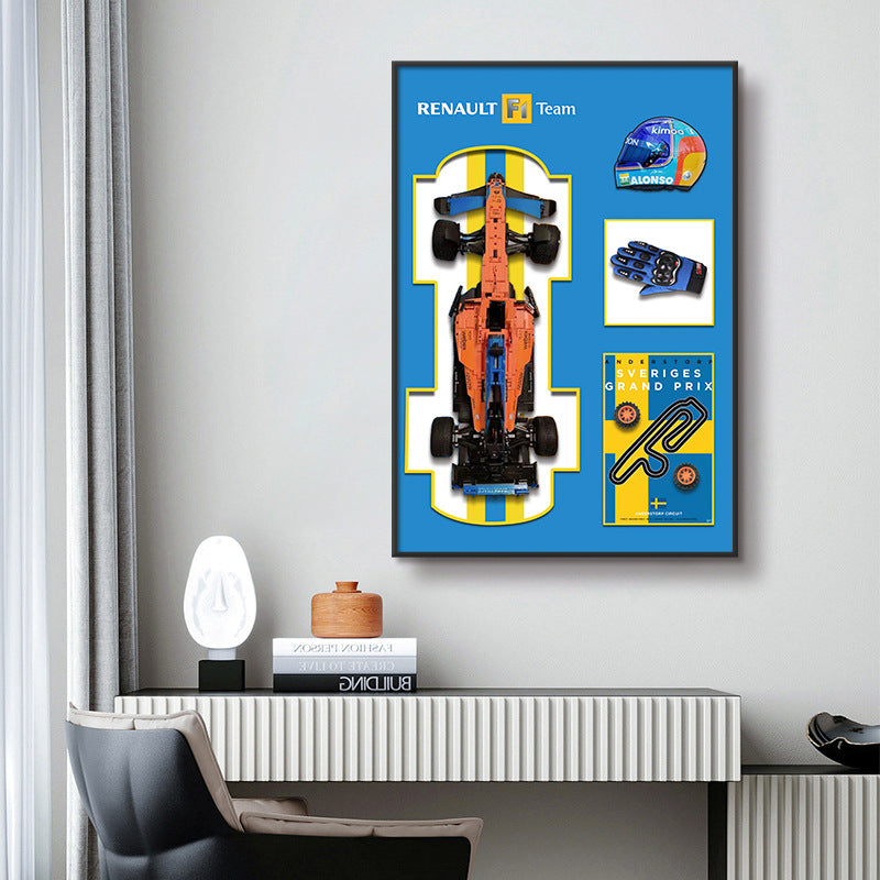 Wall Mounted Building Block Car Display Frame
