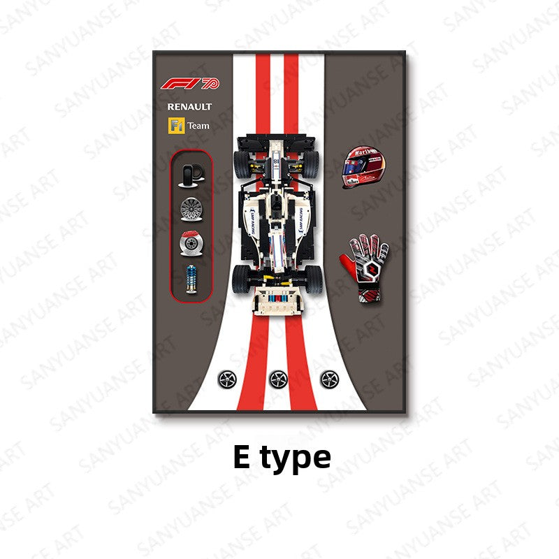 Wall Mounted Building Block Car Display Frame