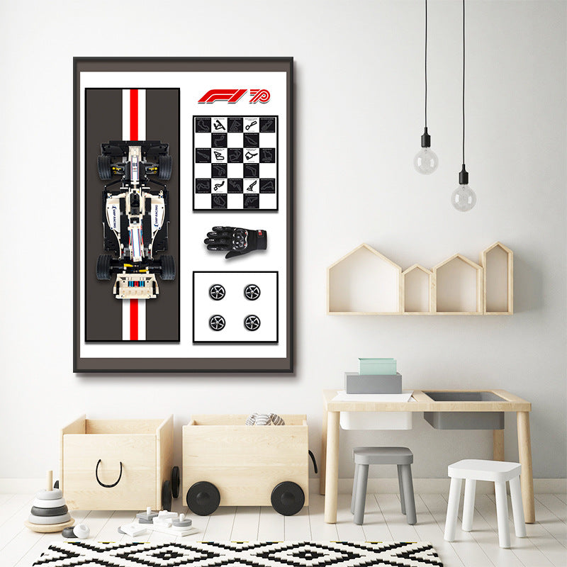 Wall Mounted Building Block Car Display Frame
