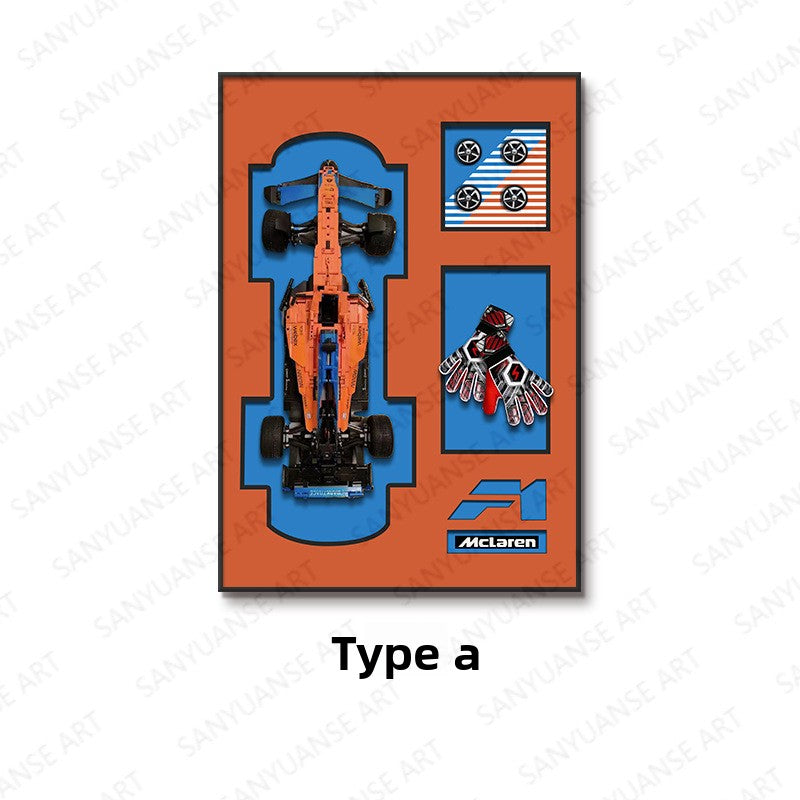 Wall Mounted Building Block Car Display Frame