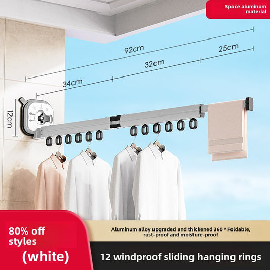 Wall-mounted folding clothes drying rack