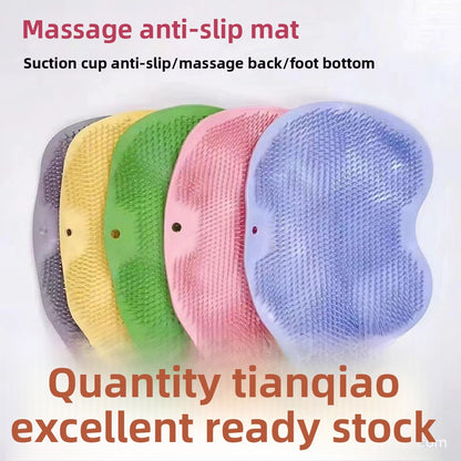 Wall-Mounted Foot and Back Scrub Pad with Strong Suction Cups