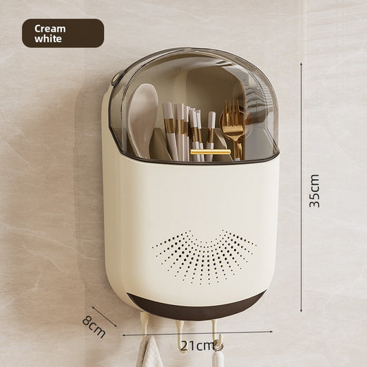 Wall Mounted Kitchen Chopsticks Holder with Lid