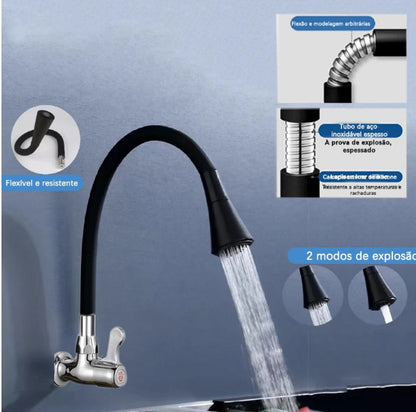 Wall-mounted kitchen faucet