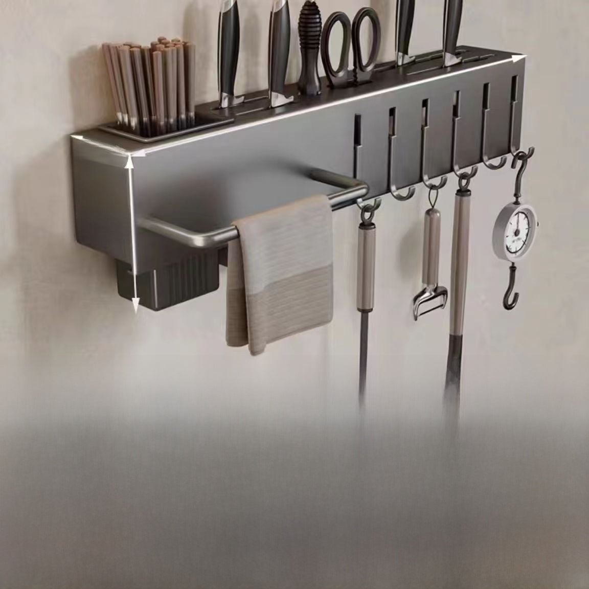 Wall Mounted Multifunctional Kitchen Utensil Holder