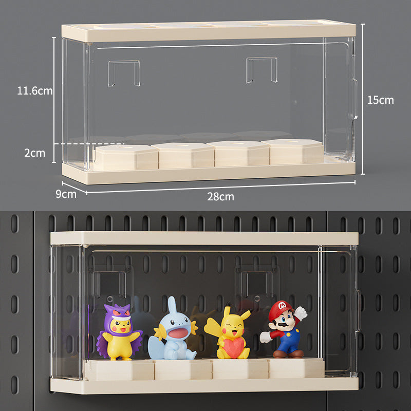 Wall-Mounted Perforated Storage Board with Hooks