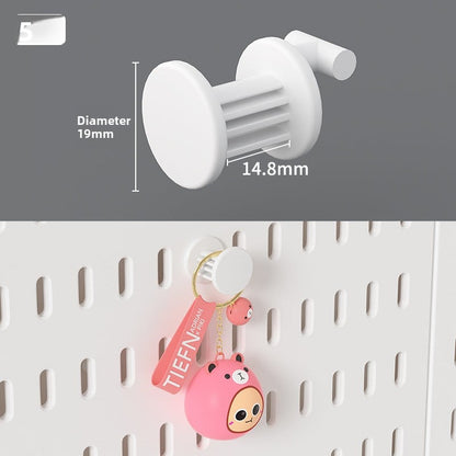 Wall-Mounted Perforated Storage Board with Hooks