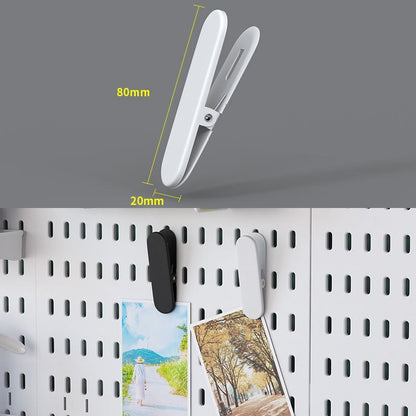 Wall-Mounted Perforated Storage Board with Hooks
