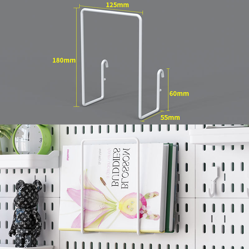 Wall-Mounted Perforated Storage Board with Hooks