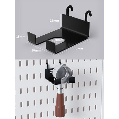Wall-Mounted Perforated Storage Board with Hooks