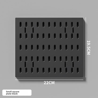 Wall-Mounted Perforated Storage Board with Hooks
