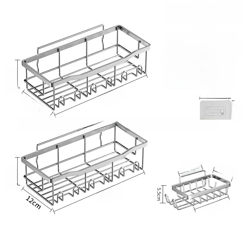 Wall-mounted Stainless Steel Bathroom Storage Rack