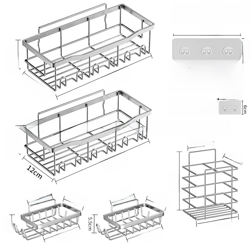 Wall-mounted Stainless Steel Bathroom Storage Rack