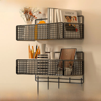 Wall Mounted Storage Rack with Hooks