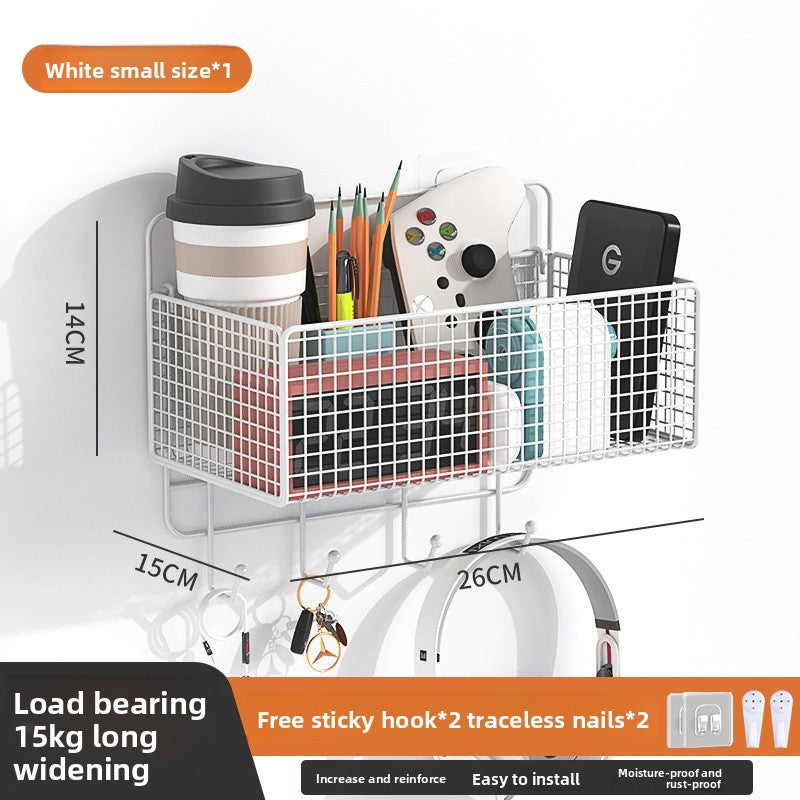 Wall Mounted Storage Rack with Hooks