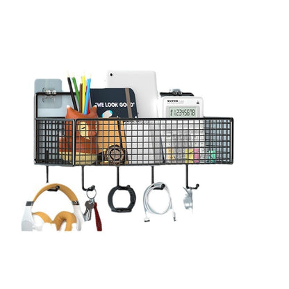 Wall Mounted Storage Rack with Hooks