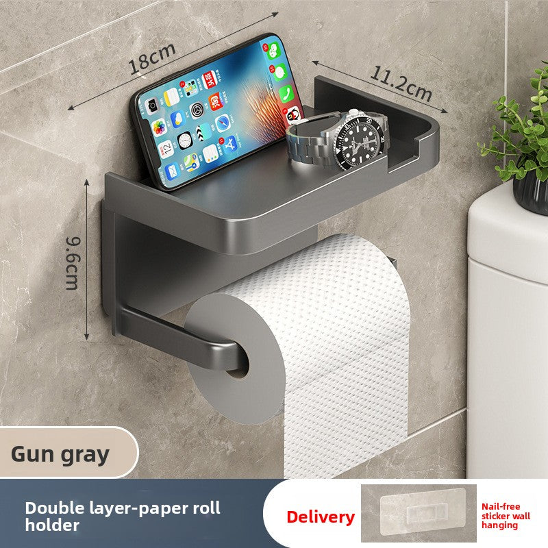 Wall Mounted Tissue Box Holder Plastic Bathroom Storage Rack