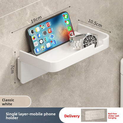 Wall Mounted Tissue Box Holder Plastic Bathroom Storage Rack