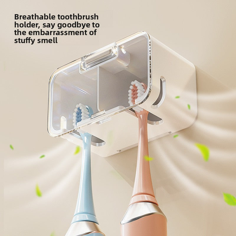 Wall-Mounted Toothbrush Holder with Cover
