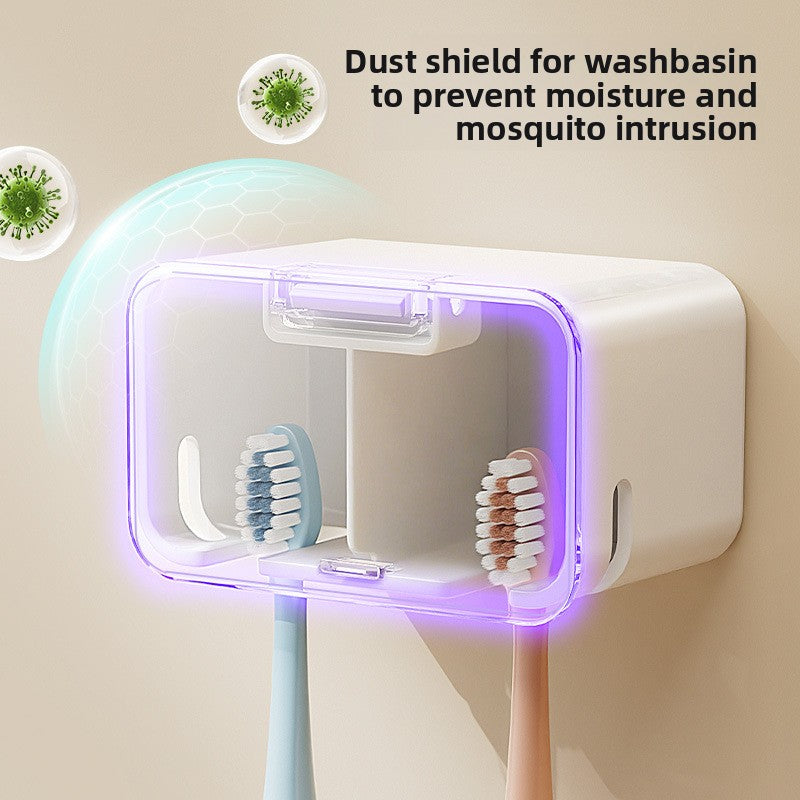 Wall-Mounted Toothbrush Holder with Cover