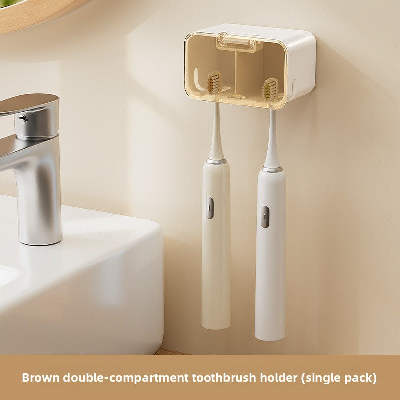 Wall-Mounted Toothbrush Holder with Cover