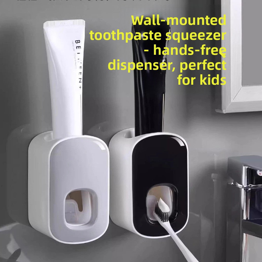 Wall-Mounted Toothpaste Dispenser and Storage Rack