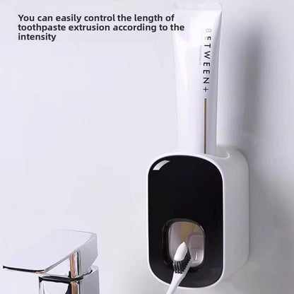 Wall-Mounted Toothpaste Dispenser and Storage Rack