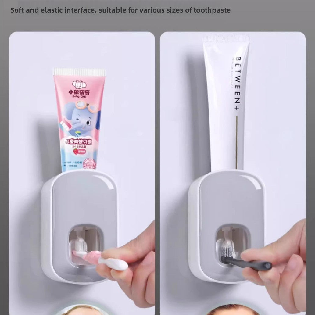 Wall-Mounted Toothpaste Dispenser and Storage Rack