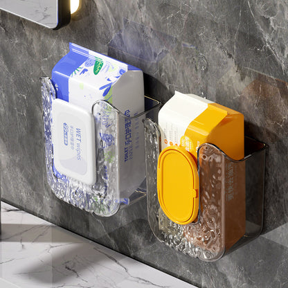 Wall-mounted wet wipe storage box