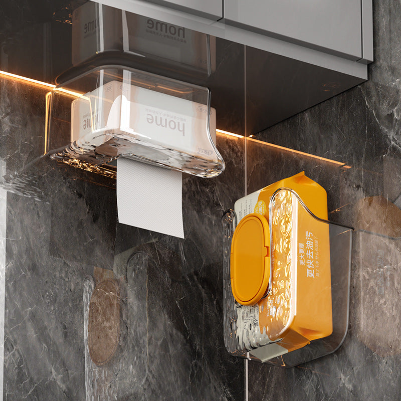 Wall-mounted wet wipe storage box