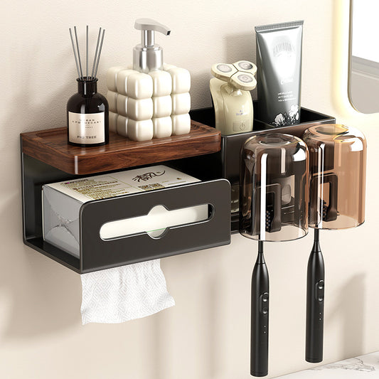 Walnut Bathroom Toothbrush Holder