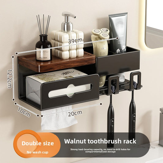 Walnut Bathroom Toothbrush Holder