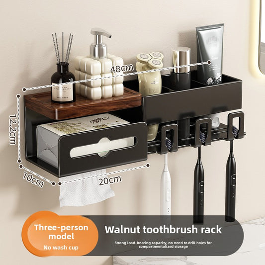 Walnut Bathroom Toothbrush Holder