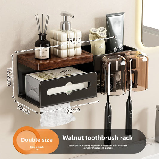 Walnut Bathroom Toothbrush Holder