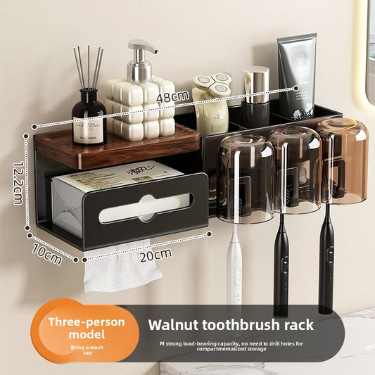 Walnut Bathroom Toothbrush Holder