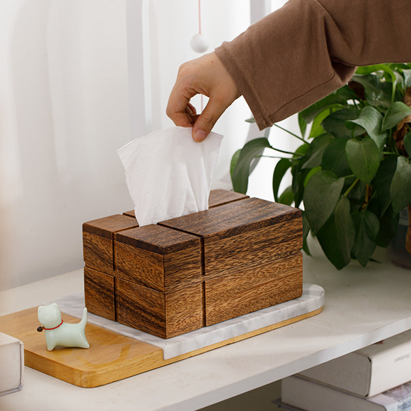 Walnut tissue box