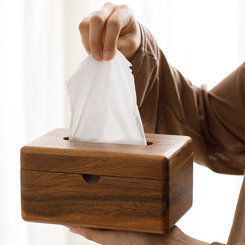 Walnut tissue box