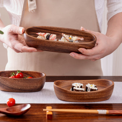 Walnut Wood Boat Shaped Salad Bowl