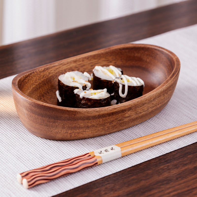 Walnut Wood Boat Shaped Salad Bowl