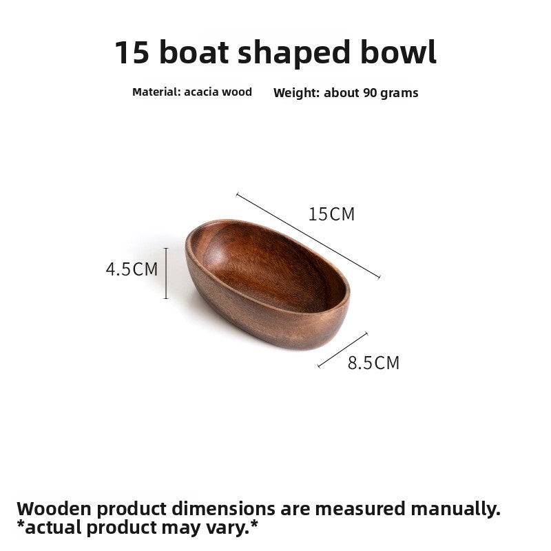 Walnut Wood Boat Shaped Salad Bowl