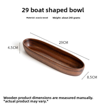 Walnut Wood Boat Shaped Salad Bowl