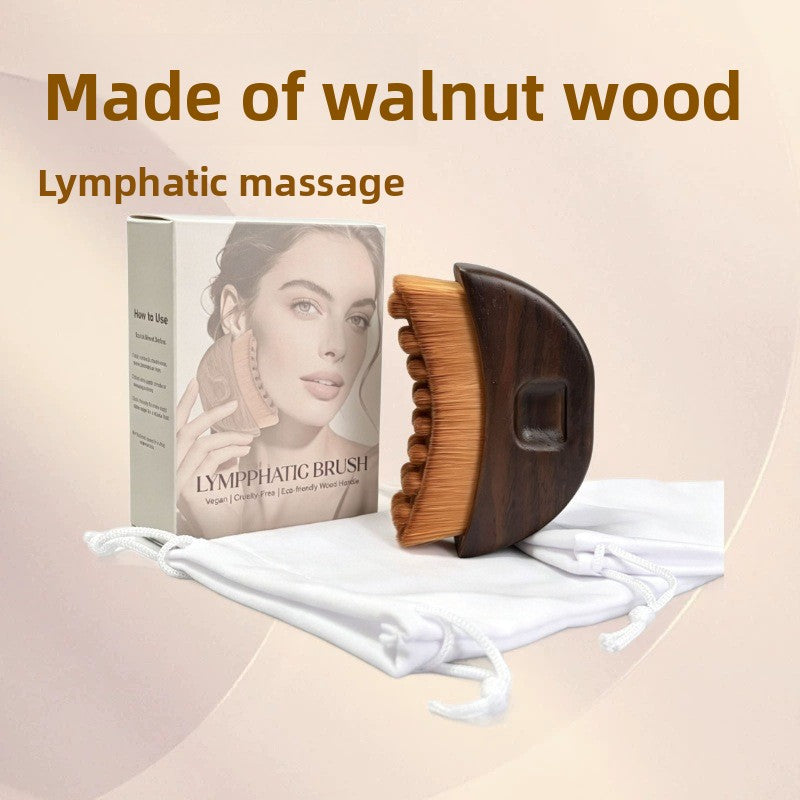Walnut Wood Facial Lymphatic Massage Brush