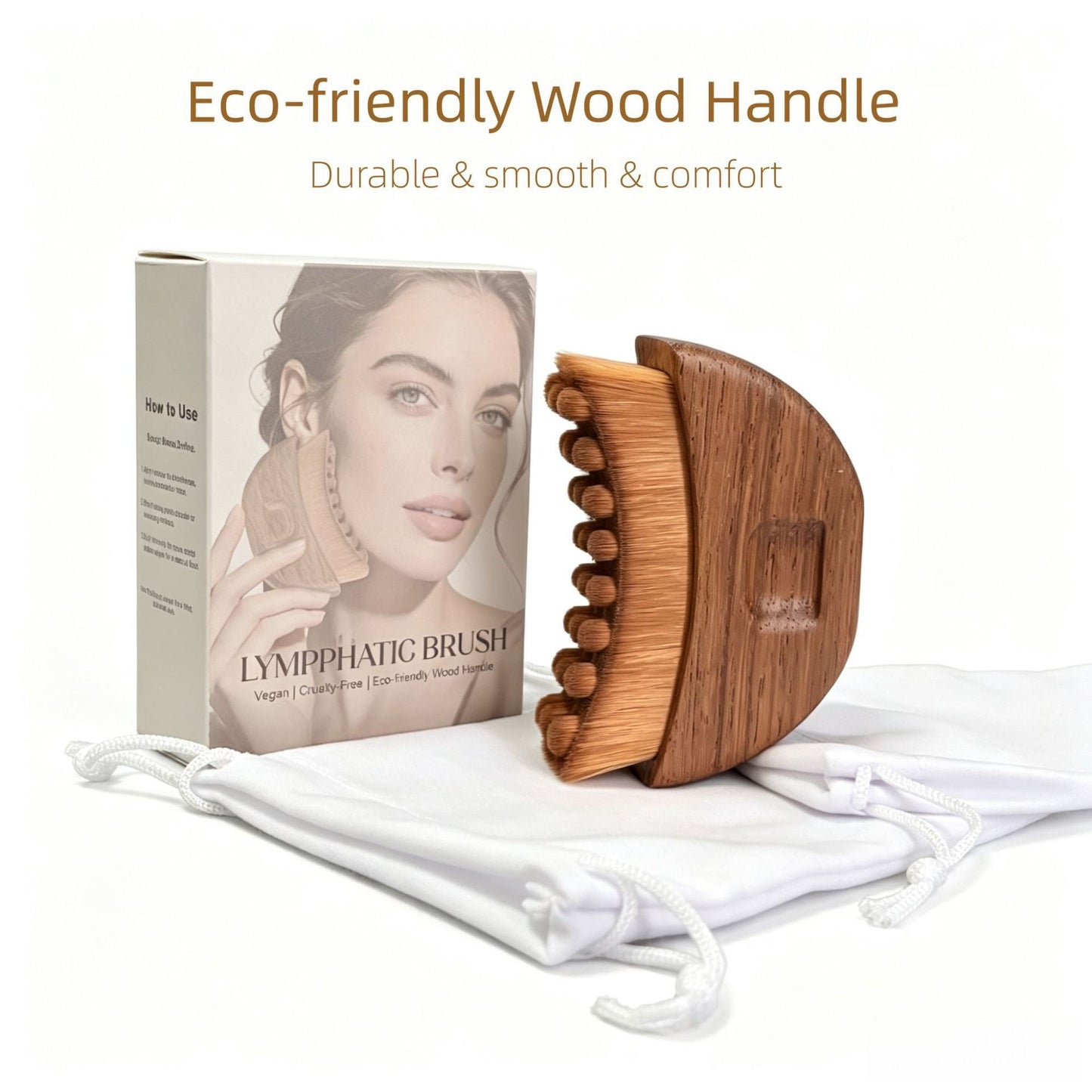 Walnut Wood Facial Lymphatic Massage Brush